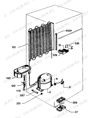 Взрыв-схема холодильника Zanussi ZI6280/2T - Схема узла Freezer cooling system